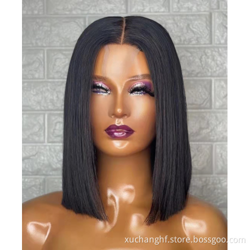 2X6 4X4 human hair bob closure wigs wholesale brazilian straight lace closure wigs